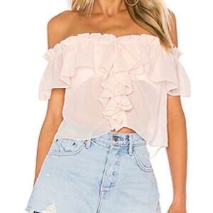 House of harlow revolve pink chiffon top